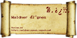 Waldner Ágnes névjegykártya